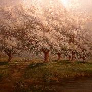 Verner Moore White Typical Verner Moore White oil painting on canvas of apple blossoms France oil painting artist